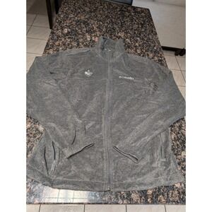Columbia Sportswear Jacket Mens Medium Gray Full Zip Fleece Pockets Outdoor